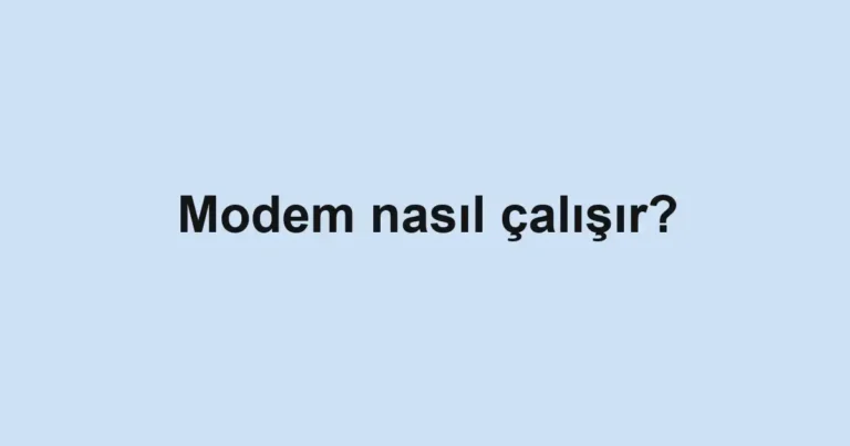 modem-nasil-calisir
